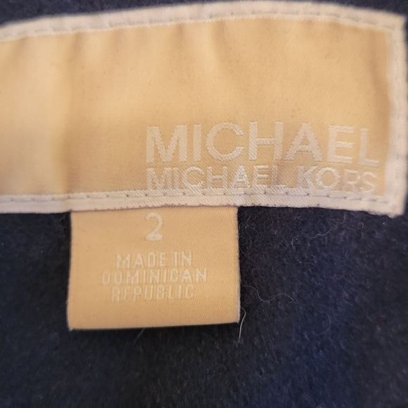 Michael Michael Kors Women's Navy Blue Wool Blend Coat Size 2 - Picture 4 of 5